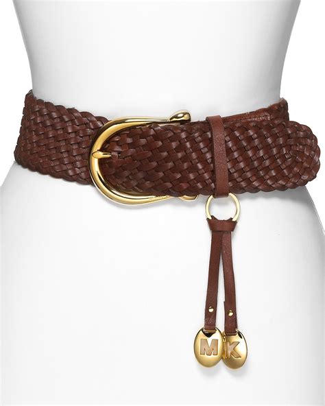 michael kors braided black belt|Michael Kors belt size.